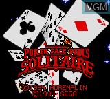 Title screen of the game Poker Face Paul's Solitaire on Sega Game Gear