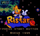 Title screen of the game Ristar on Sega Game Gear