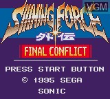 Title screen of the game Shining Force Gaiden - Final Conflict on Sega Game Gear