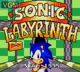 Title screen of the game Sonic Labyrinth on Sega Game Gear