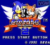 Title screen of the game Sonic the Hedgehog 2 on Sega Game Gear