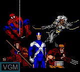 Title screen of the game Spider-Man / X-Men - Arcade's Revenge on Sega Game Gear