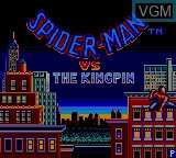 Title screen of the game Spider-Man vs The Kingpin on Sega Game Gear