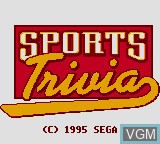 Title screen of the game Sports Trivia on Sega Game Gear