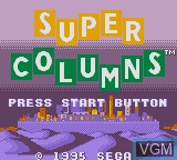 Title screen of the game Super Columns on Sega Game Gear