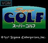 Title screen of the game Super Golf on Sega Game Gear