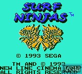 Title screen of the game Surf Ninjas on Sega Game Gear