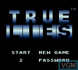 Title screen of the game True Lies on Sega Game Gear