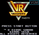 Title screen of the game VR Troopers on Sega Game Gear