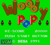 Title screen of the game Woody Pop on Sega Game Gear