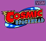 Title screen of the game Cosmic Spacehead on Sega Game Gear