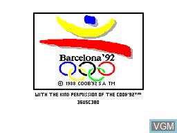 Title screen of the game Olympic Gold - Barcelona '92 on Sega Game Gear