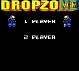 Menu screen of the game Dropzone on Sega Game Gear