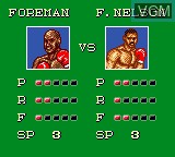 Menu screen of the game George Foreman's KO Boxing on Sega Game Gear