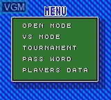 Menu screen of the game Pro Yakyuu GG League '94 on Sega Game Gear