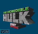Menu screen of the game Incredible Hulk, The on Sega Game Gear