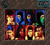 Menu screen of the game Mortal Kombat II on Sega Game Gear