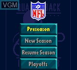 Menu screen of the game NFL Quarterback Club on Sega Game Gear