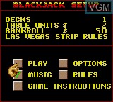 Menu screen of the game Poker Face Paul's Blackjack on Sega Game Gear