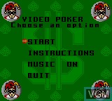 Menu screen of the game Poker Face Paul's Poker on Sega Game Gear