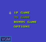 Menu screen of the game Popeye no Beach Volleyball on Sega Game Gear