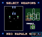 Menu screen of the game Power Strike II on Sega Game Gear