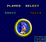 Menu screen of the game Sonic & Tails on Sega Game Gear