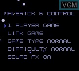 Menu screen of the game Super Space Invaders on Sega Game Gear