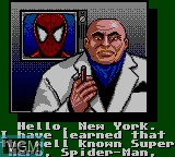 Menu screen of the game Spider-Man vs The Kingpin on Sega Game Gear