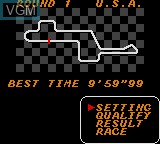 Menu screen of the game Ayrton Senna's Super Monaco GP II on Sega Game Gear