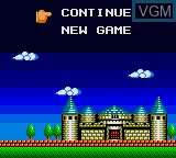 Menu screen of the game Wonder Boy - The Dragon's Trap on Sega Game Gear