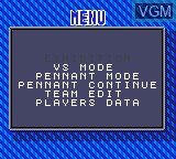 Menu screen of the game World Series Baseball '95 on Sega Game Gear