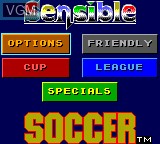 Menu screen of the game Sensible Soccer - European Champions on Sega Game Gear