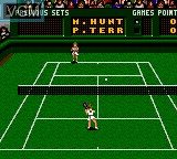 In-game screen of the game Pete Sampras Tennis on Sega Game Gear