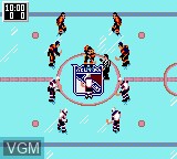 In-game screen of the game NHL Hockey on Sega Game Gear