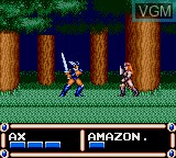 In-game screen of the game Ax Battler - A Legend of Golden Axe on Sega Game Gear