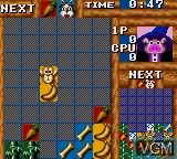 In-game screen of the game Baku Baku on Sega Game Gear