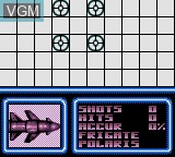 In-game screen of the game Battleship on Sega Game Gear