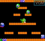 In-game screen of the game Bubble Bobble on Sega Game Gear