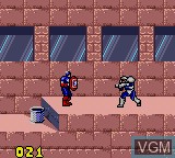 In-game screen of the game Captain America and the Avengers on Sega Game Gear