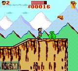 In-game screen of the game Cliffhanger on Sega Game Gear