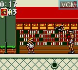 In-game screen of the game Sassou Shounen Eiyuuden Coca-Cola Kid on Sega Game Gear