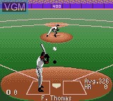 In-game screen of the game Frank Thomas Big Hurt Baseball on Sega Game Gear