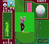 In-game screen of the game Fred Couples Golf on Sega Game Gear