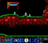 In-game screen of the game Lemmings on Sega Game Gear
