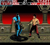 In-game screen of the game Mortal Kombat II on Sega Game Gear