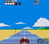 In-game screen of the game OutRun on Sega Game Gear