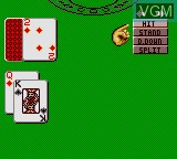 In-game screen of the game Poker Face Paul's Blackjack on Sega Game Gear