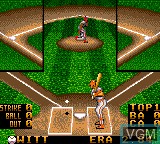 In-game screen of the game R.B.I. Baseball '94 on Sega Game Gear