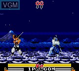 In-game screen of the game Samurai Shodown on Sega Game Gear